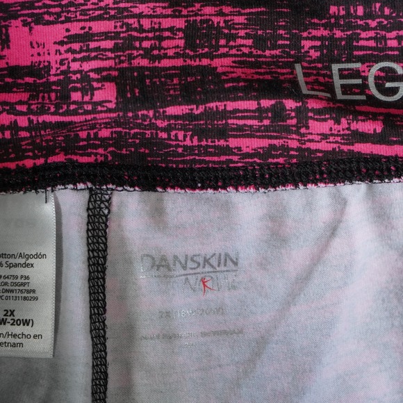 Danskin Ombre Stripe Active Leggings Capri Ruched Cropped Workout Athleisure 2X - Picture 3 of 9